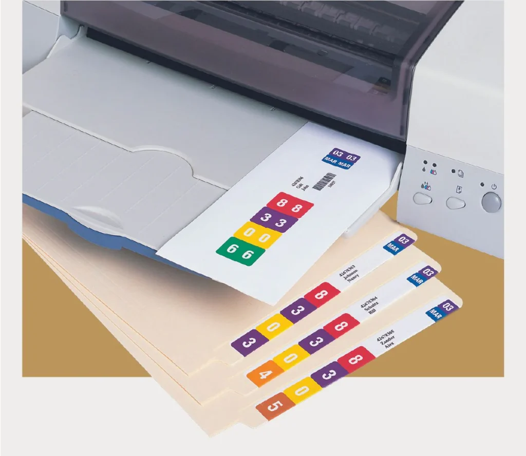 Color code file folder labels