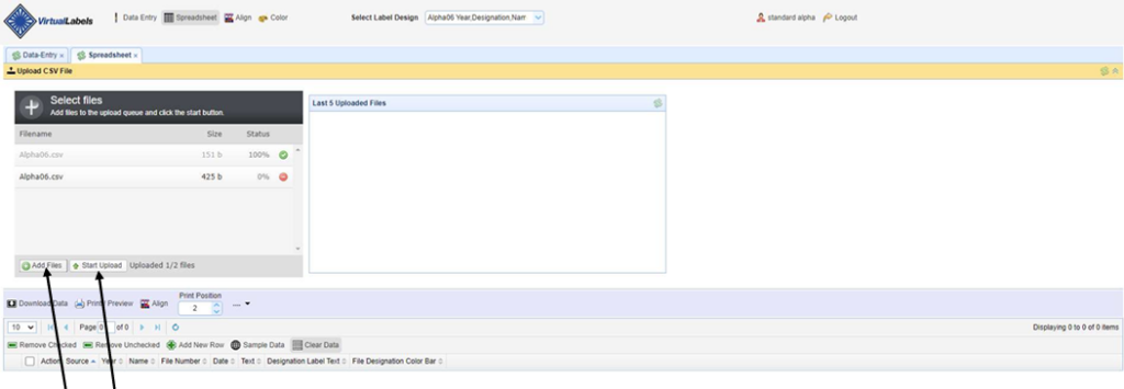 upload csv file